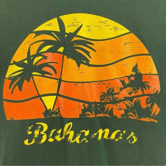 Four Seasons Bahamas Small Palm Trees Vacation Earth Tone Boho Graphic Tee - Picture 3 of 5